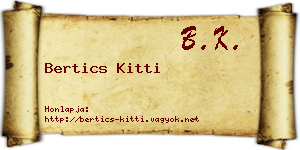 Bertics Kitti névjegykártya
